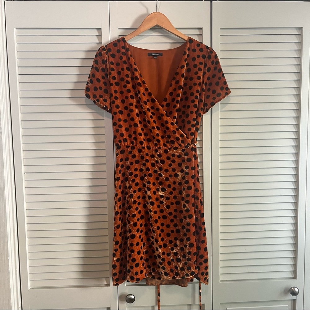 Madewell velvet wrap dress
